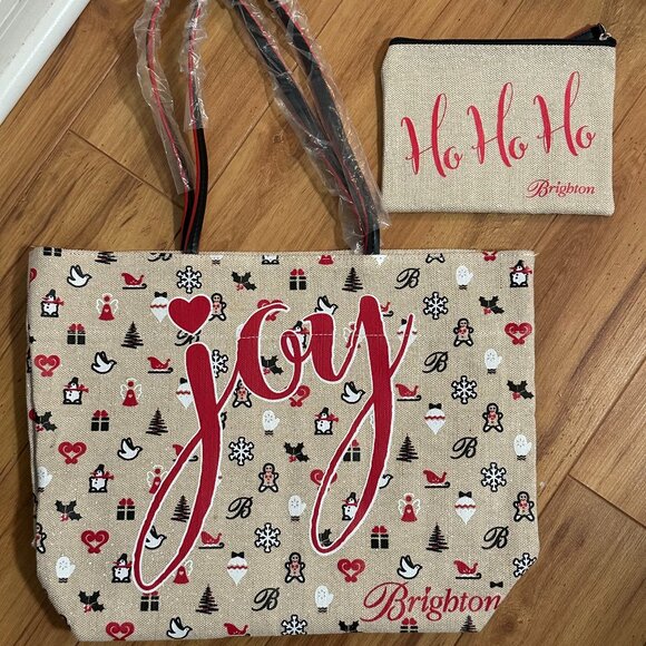 Brighton Handbags - NEW Brighton JOY canvas tote bag and matching cosmetic bag. NWOT
